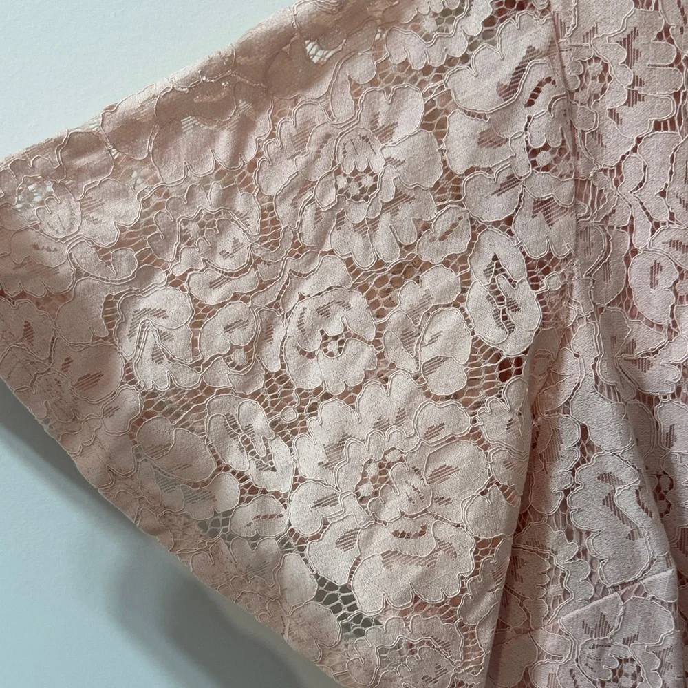 Jessica Howard Women's Blush Pink Lace Fit-and-Flare Dress Size 14